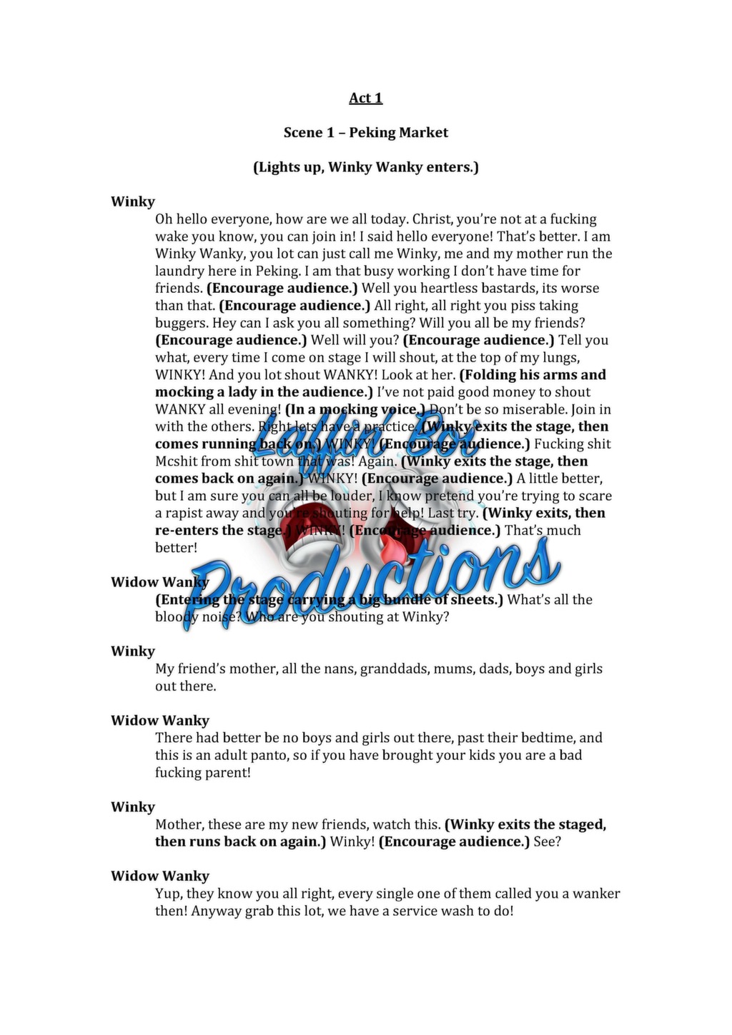 Definitely Not Disney's Aladdin Adult Pantomime Script » Laffin' Boi